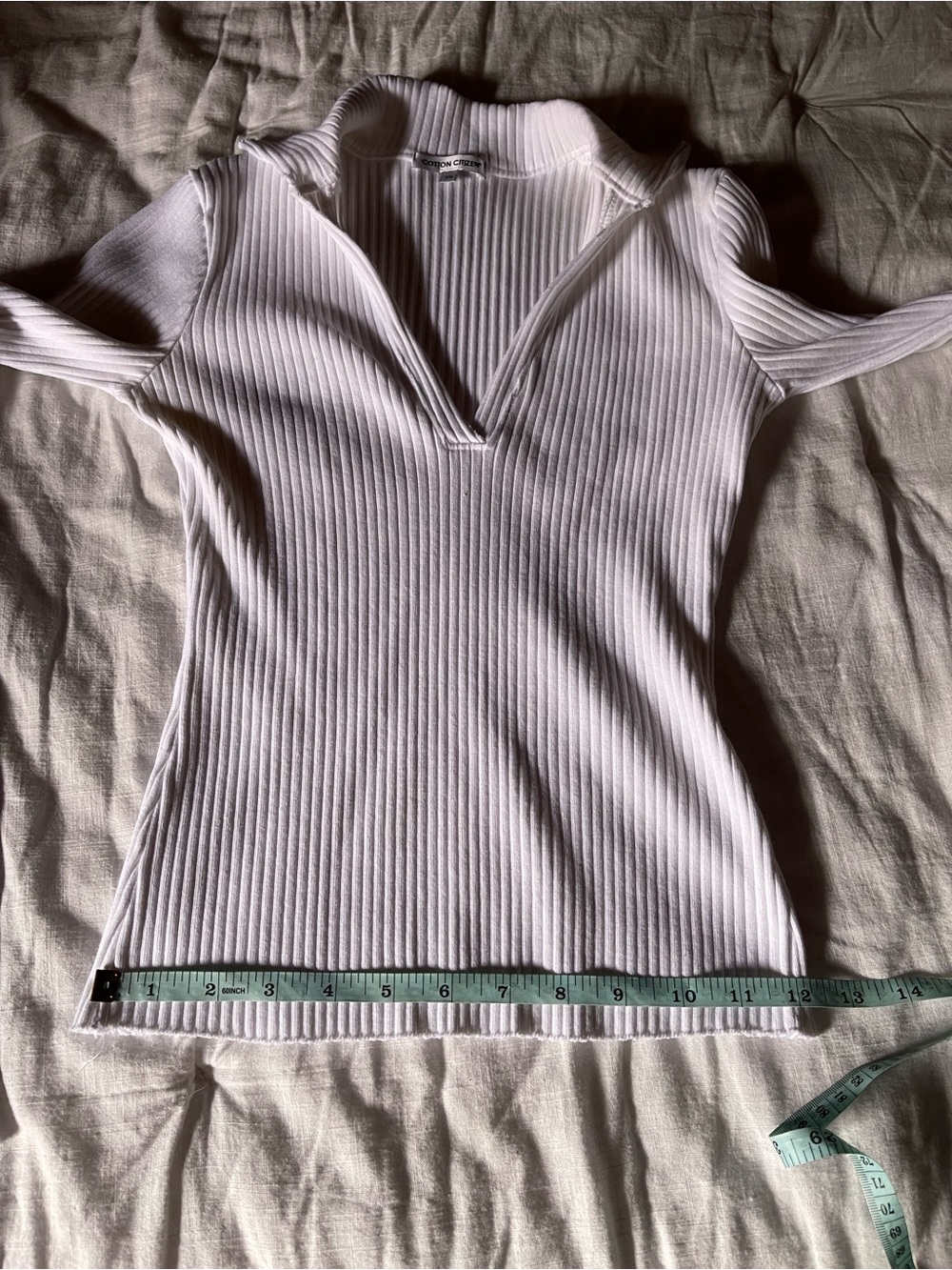 Cotton Citizen Ibiza Long Sleeve Polo in White XS - Picture 9 of 9